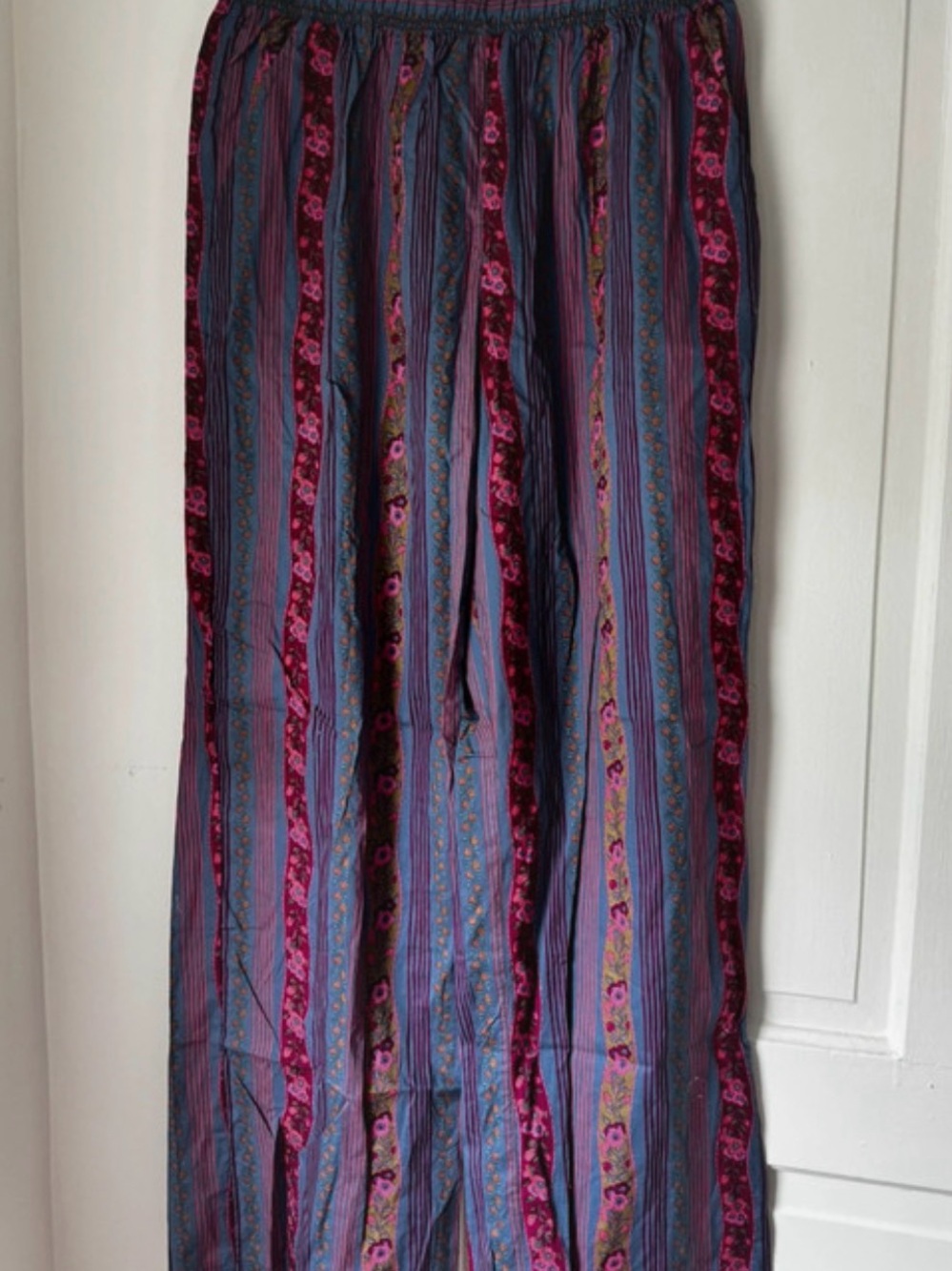 NATURAL LIFE Vertical Stripe Maxi Pants in Purple and Pink